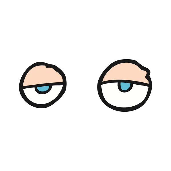 Desenhos animados olhos cansados —  Vetores de Stock