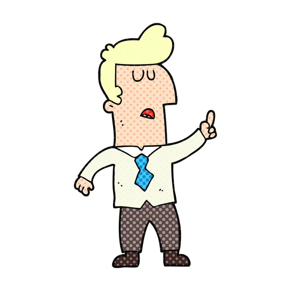 Disegnato a mano libera uomo d'affari cartone animato — Vettoriale Stock