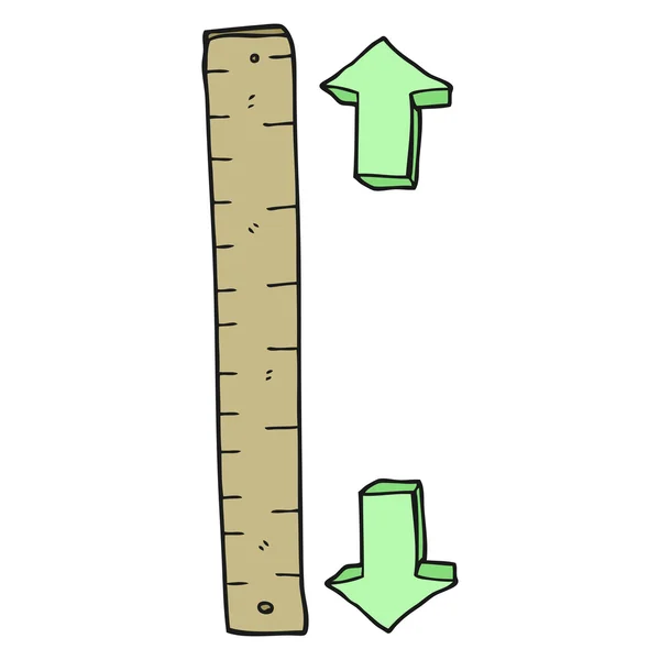 Régua de madeira dos desenhos animados — Vetor de Stock