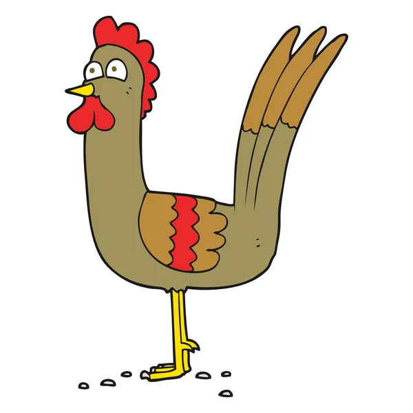Serbest çizilmiş karikatür tavuk — Stok Vektör