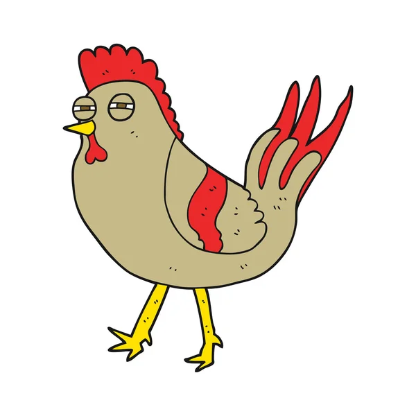 Frango desenho animado desenhado à mão livre — Vetor de Stock