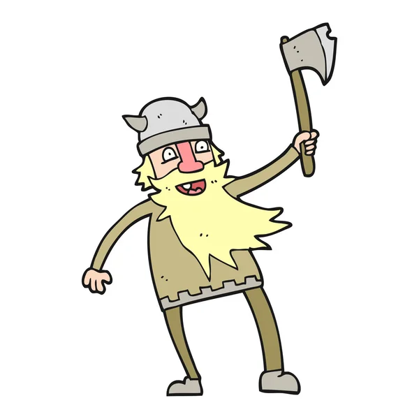 FreeHand çizilmiş viking çizgi film — Stok Vektör