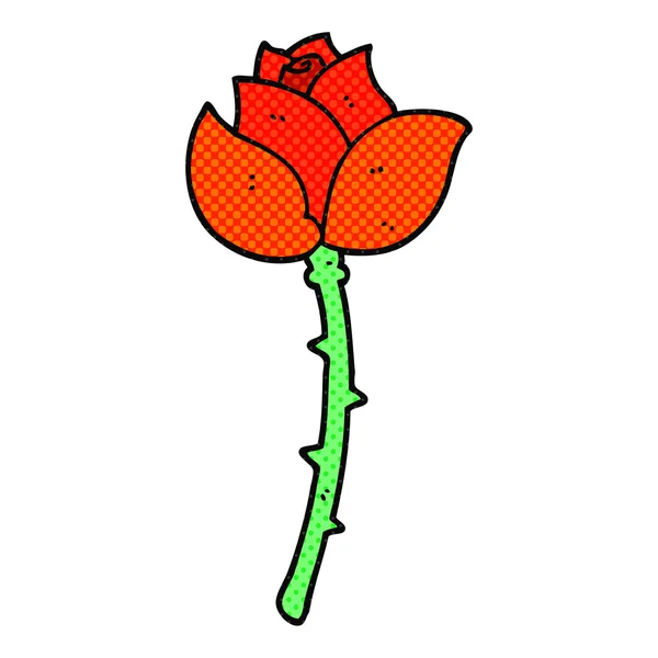 FreeHand ritade cartoon rose — Stock vektor