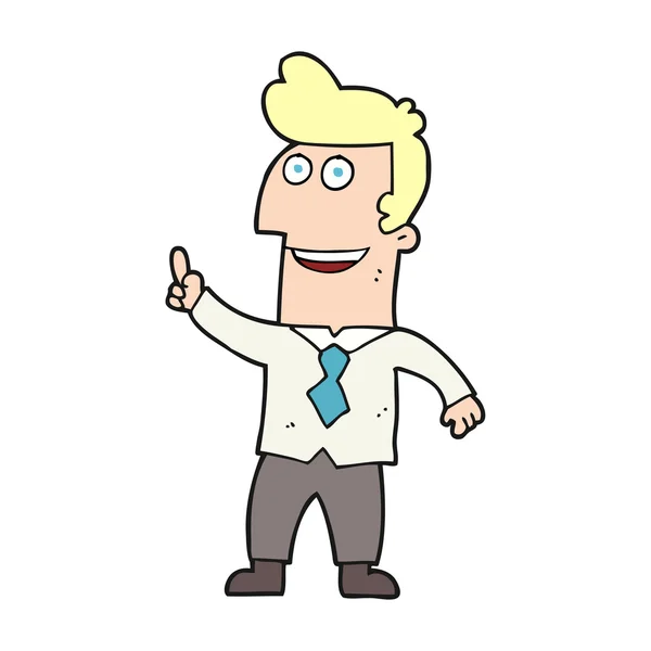 Cartoon businessman pointing — Stock Vector