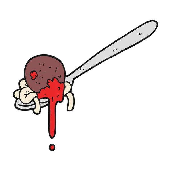 Kreslený karbanátek a špagety — Stockový vektor