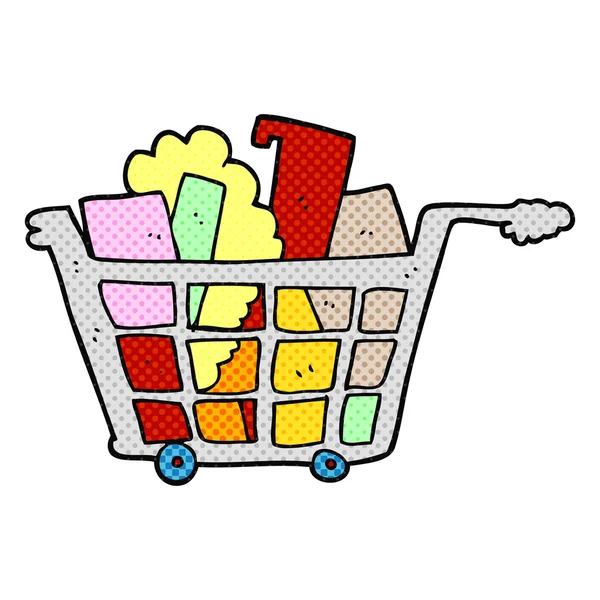 Cartoon shopping trolley — Stock Vector