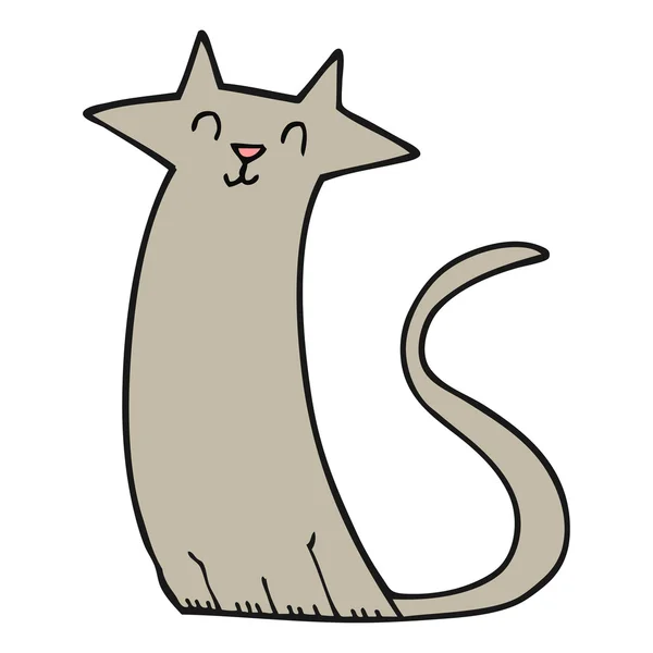 Freihand-Cartoon-Katze — Stockvektor