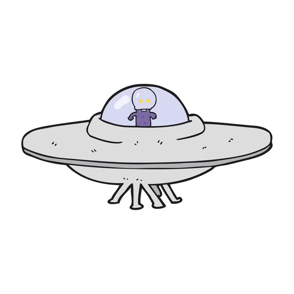 Soucoupe volante alien dessin animé — Image vectorielle