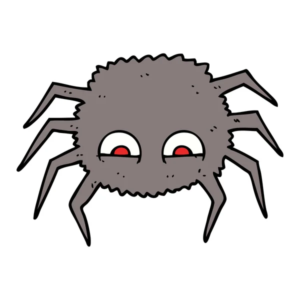 Araña de dibujos animados dibujado a mano alzada — Vector de stock