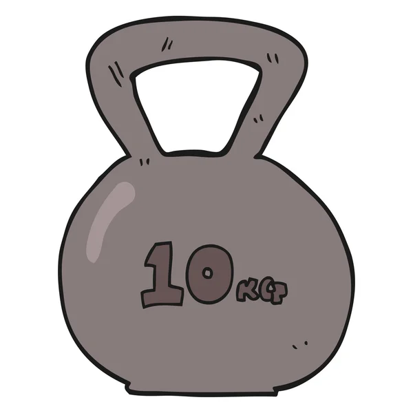 Cartoon 10kg kettle bell gewicht — Stockvector