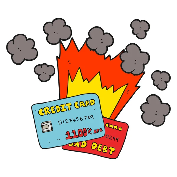 漫画のクレジット カードの負債 — ストックベクタ