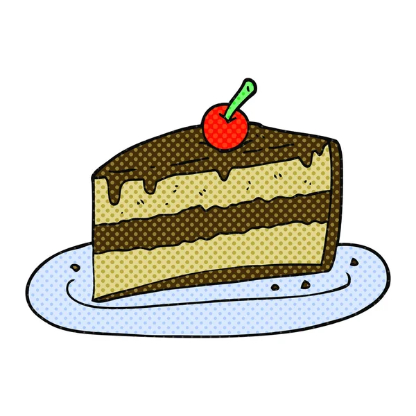 Tranche de gâteau dessin animé — Image vectorielle