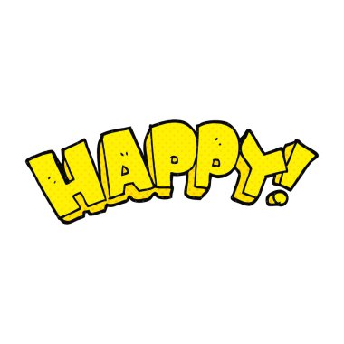 karikatür mutlu metin sembol