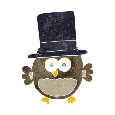 Silindir şapka Retro karikatür baykuş