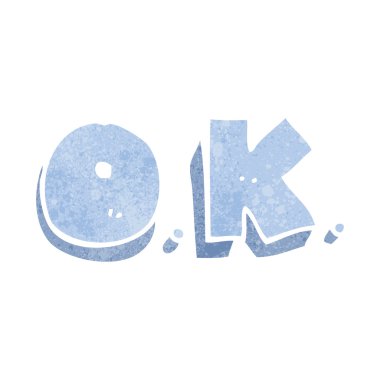 Retro karikatür kelime Tamam