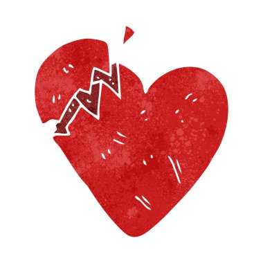 retro karikatür kırık kalp