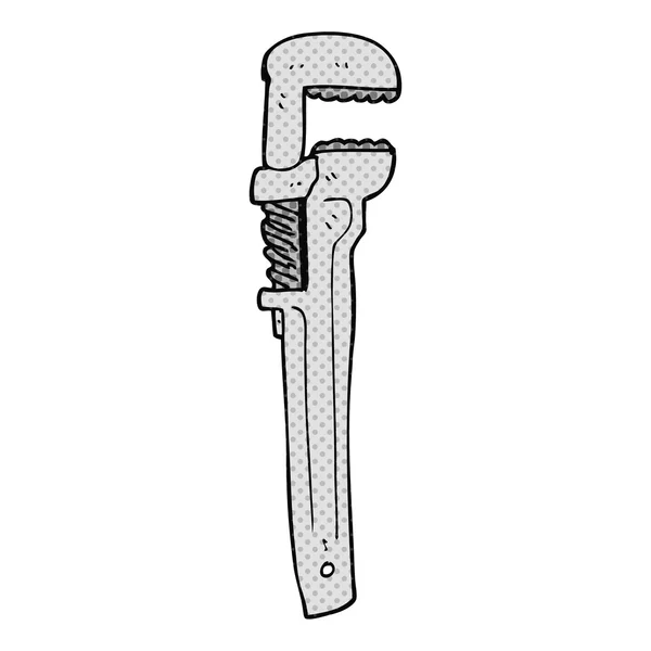 Llave ajustable de dibujos animados — Vector de stock