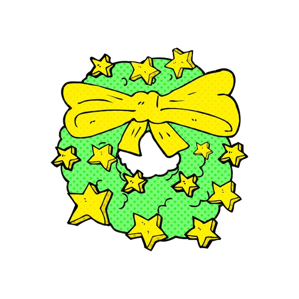 Cartoon christmas wreath — Stock Vector