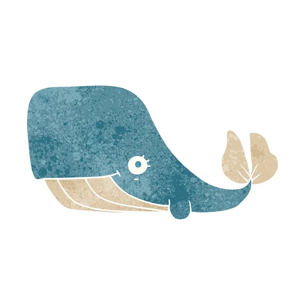 Retro cartoon happy whale — Stock vektor