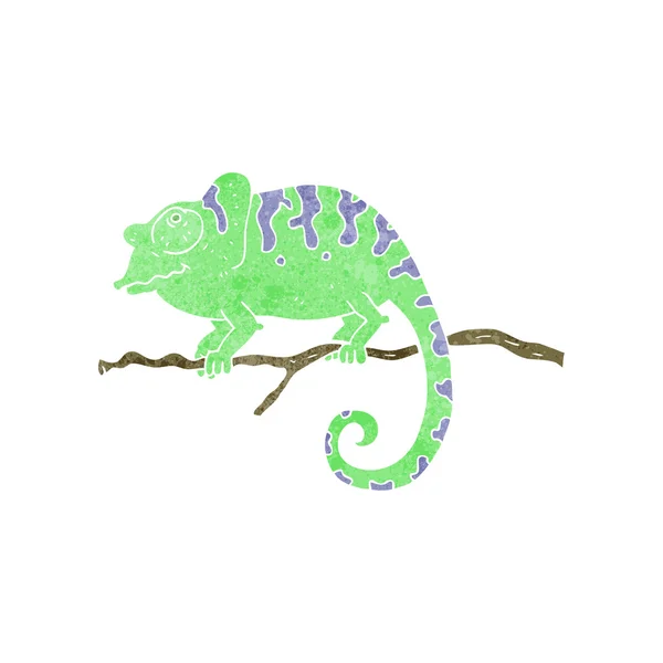 Retro kreslený chameleon — Stockový vektor