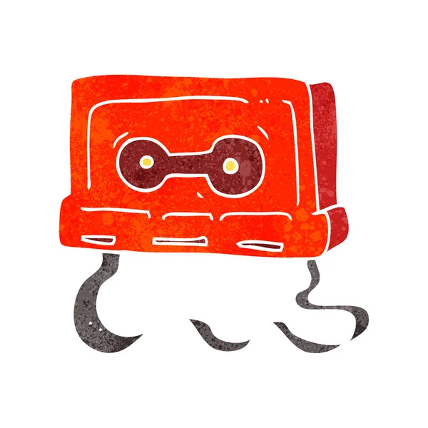 Retro cartoon cassette tape — Stock Vector