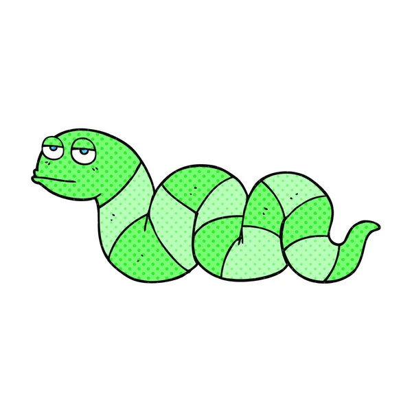 Cómic estilo dibujos animados aburrido serpiente — Vector de stock