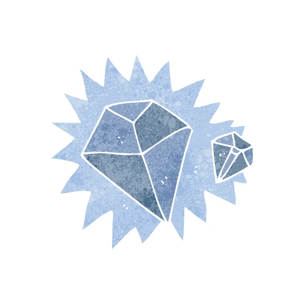 Diamantes de dibujos animados retro — Vector de stock