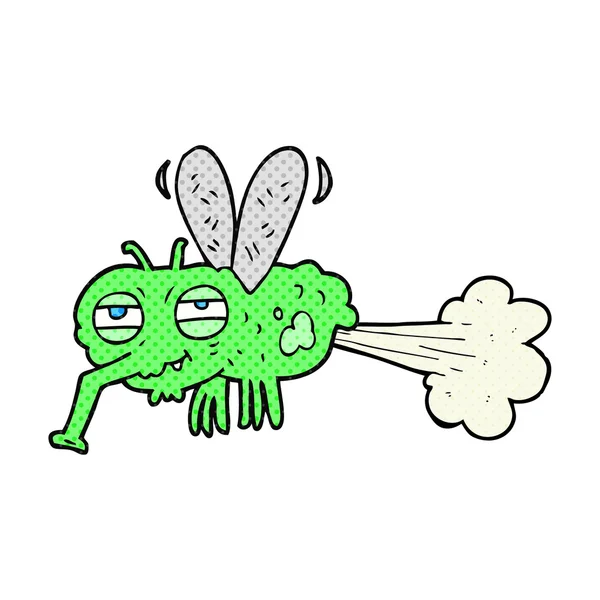 Cartoon gross farting fly — Stock Vector