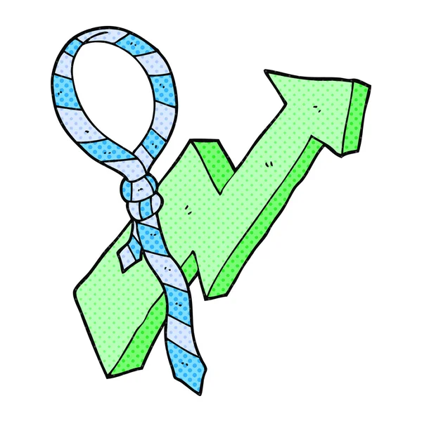 Cartoon work tie and arrow progress symbol — Stock Vector