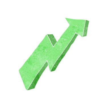 Retro karikatür trendi yukarı ok