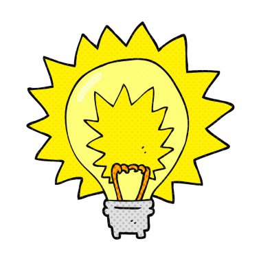 çizgi film ışık parlayan ampul