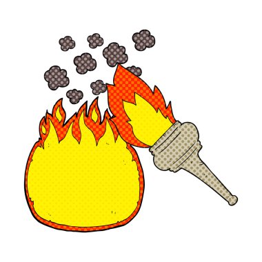 karikatür yanan meşale