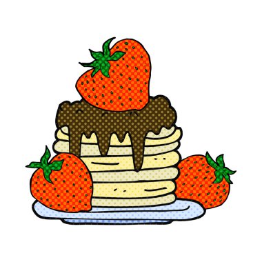 çizgi film krep yığını çilek ile