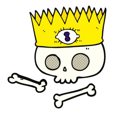 eski kafatası üzerinde çizgi film sihirli taç