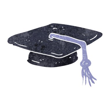 Retro karikatür mezuniyet kap