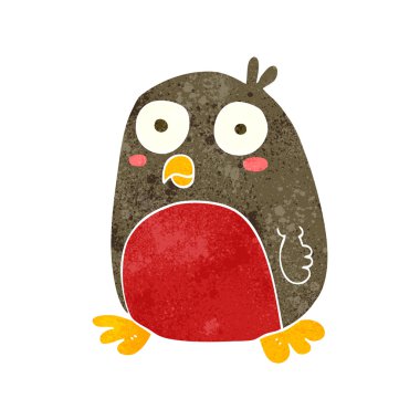 retro çizgi film noel robin