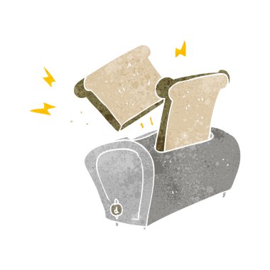 Retro karikatür ekmek kızartma makinesi