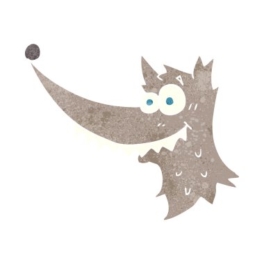 Retro çizgi film kurt kafası