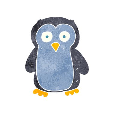 Retro karikatür penguen