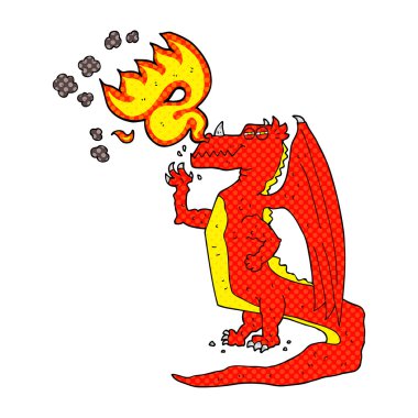 karikatür mutlu yangın nefes dragon