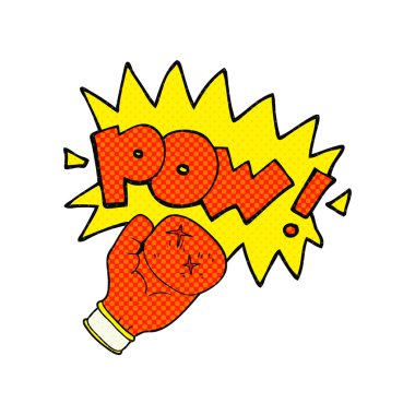 Boks eldiveni yumruk çizgi film