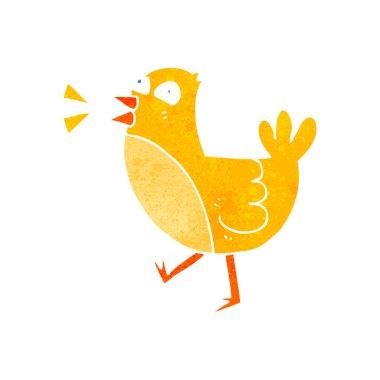 Retro karikatür kuş