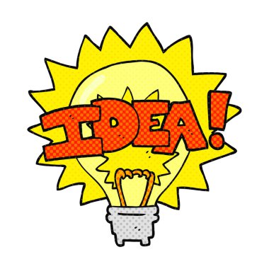 çizgi film fikir ampul simgesi