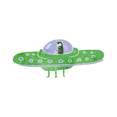 Retro karikatür Ufo