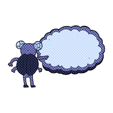 çizgi film işaret eden böcek