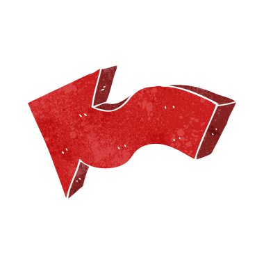 Retro karikatür işaret eden oku