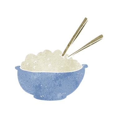 pirinç kâse Retro çizgi film