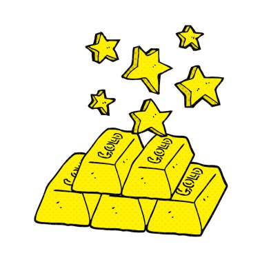 çizgi roman tarzı çizgi film altın külçeleri