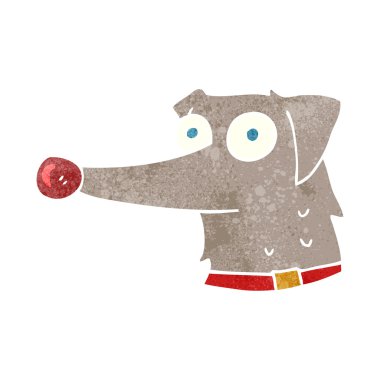 Retro karikatür köpek tasması var