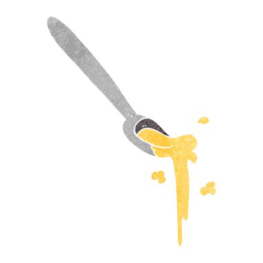 Retro karikatür kaşık